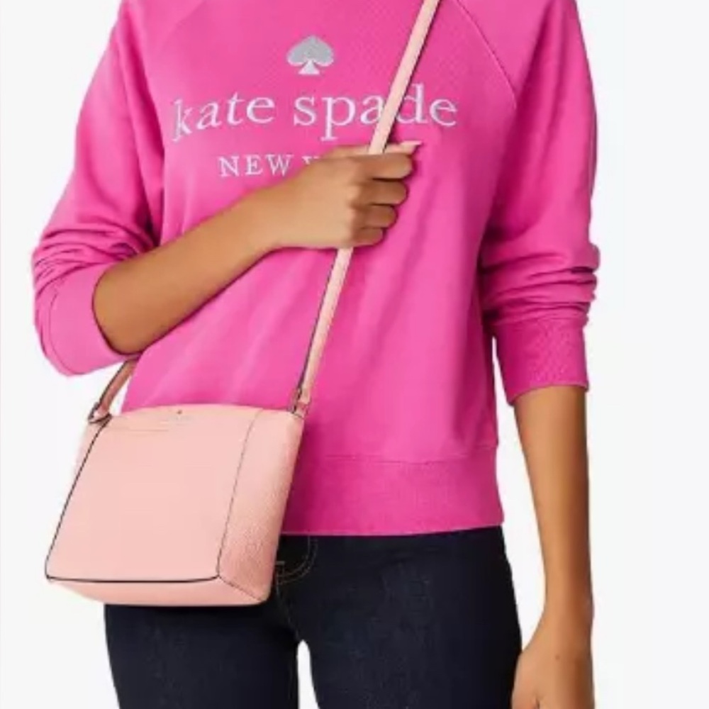 Kate Spade Monica Pebbled Leather Crossbody Bag Purse Tea Rose WKR00258 - Picture 3 of 9